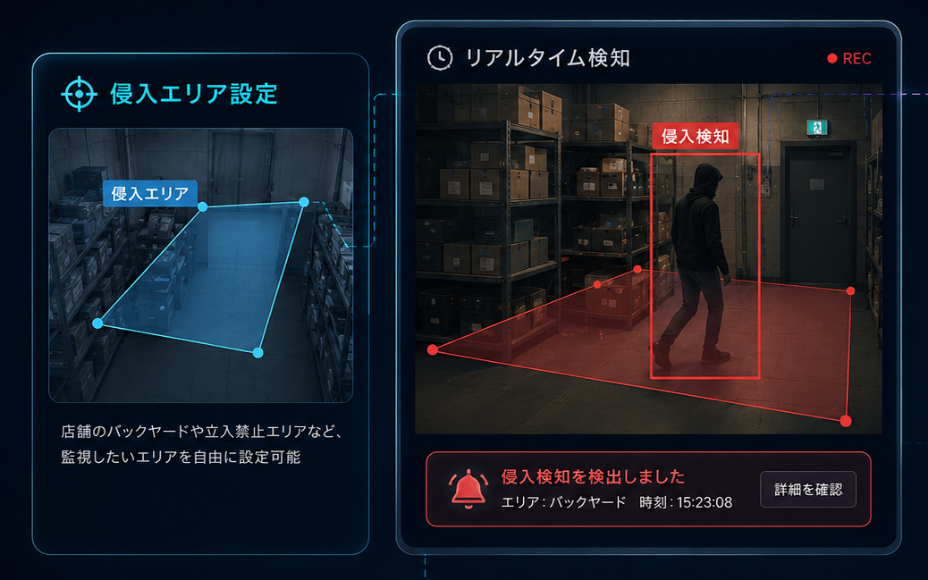 監視モードでの検知イメージ